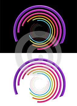 Colorful abstract technology circles background